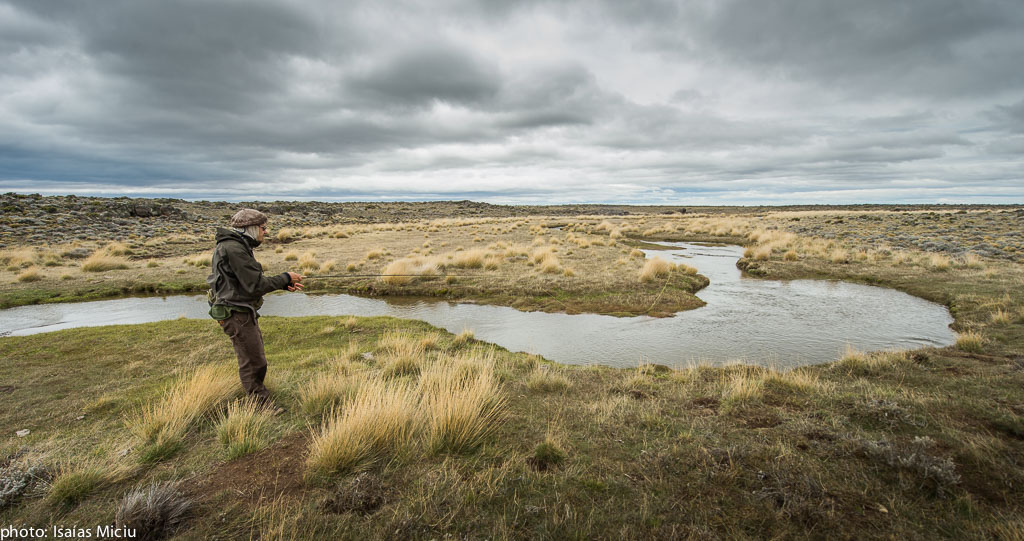 rainbow trout fishing at jurassic lake in argentina