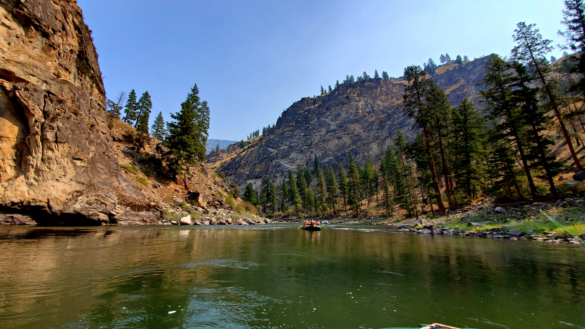 Rafting down the Middle Fork of the Salmon River in Idaho.