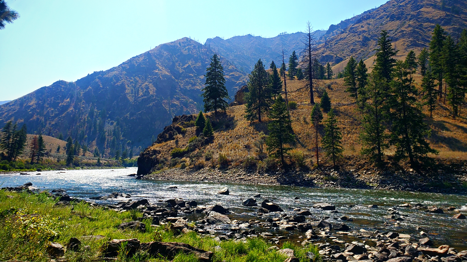 River views of the Middle Fork of the Salmon River in Idaho.
