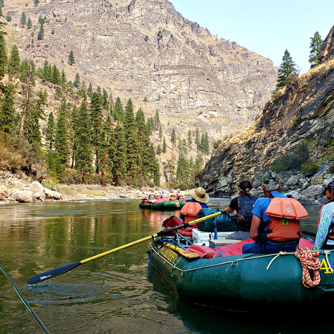 Rafting down the Middle Fork of the Salmon River.